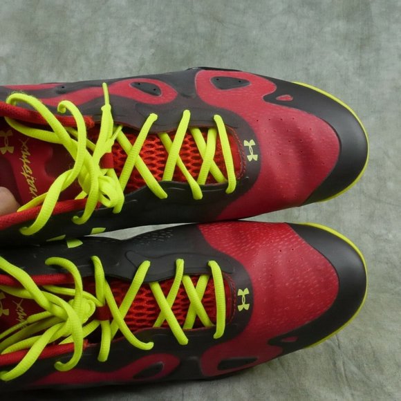 UNDER ARMOUR MICRO G ANATOMIX SPAWN 2 LOW BB RED/BLACK 1248856 NWOB SZ 18 ANB - Picture 7 of 11